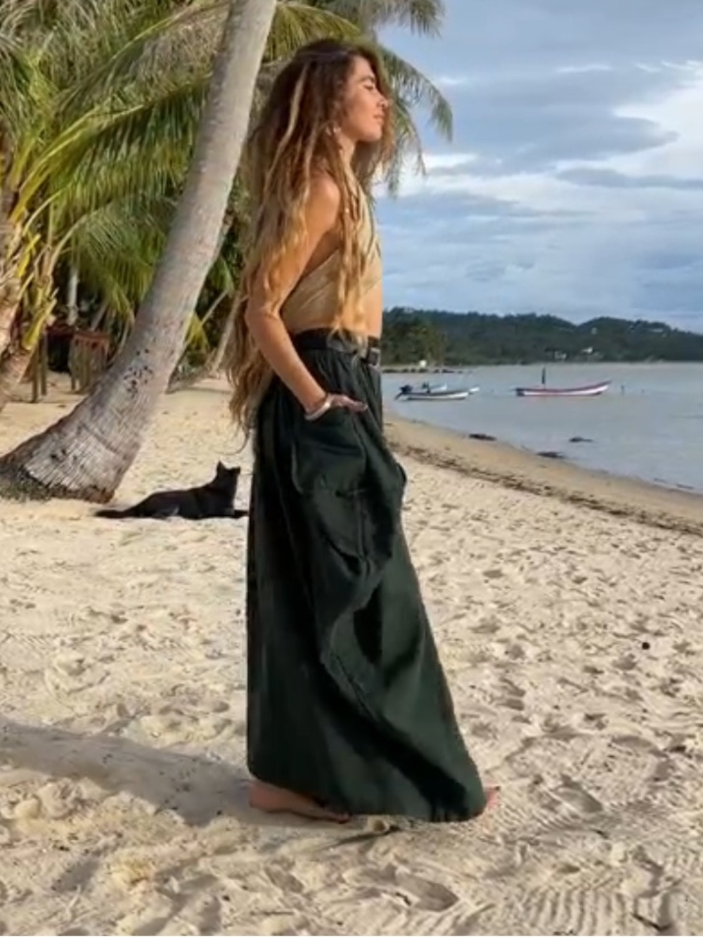 Thaluta Maxi Skirt Alaina Hunter Green NEW one size boho organic cotton - Picture 7 of 15